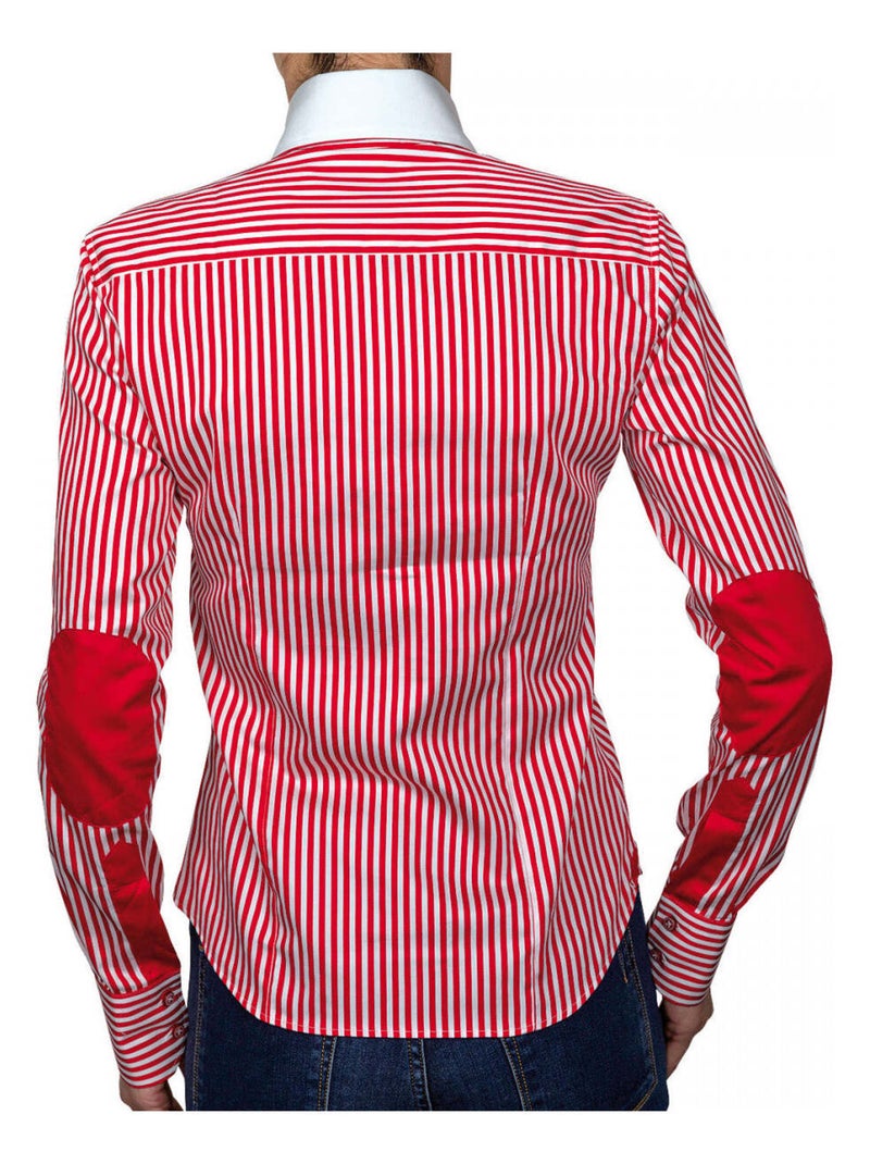 Chemise femme à rayures coupe cintrée BORSALINO Andrew Mac Allister Blanc Bleu ciel - Kiabi
