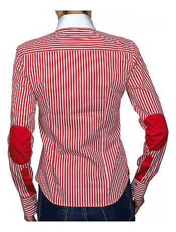 Chemise femme à rayures coupe cintrée BORSALINO Andrew Mac Allister Blanc , Bleu , 38