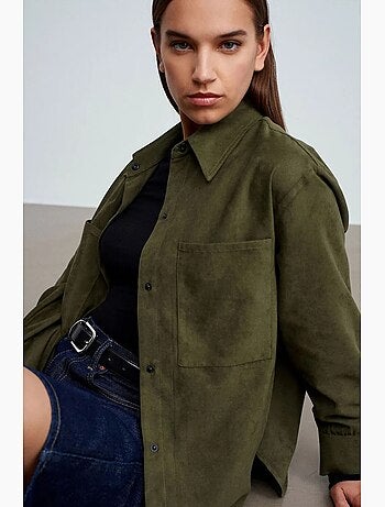 Chemise femme ample en suédine dilvin