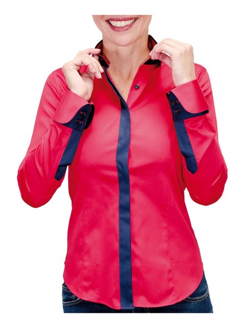 Chemise femme bicolore coupe cintrée NAPOLI Andrew Mac Allister Rouge , 40 - Kiabi