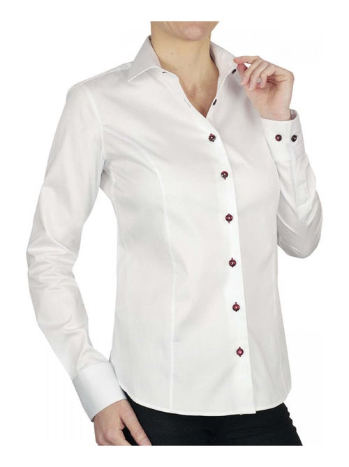 Chemise femme blanche coupe cintrée CITY Andrew Mac Allister Blanc , Bordeaux , 36 - Kiabi Chemise femme blanche coupe cintrée CITY Andrew Mac Allister Blanc , Bordeaux , 36 - Kiabi