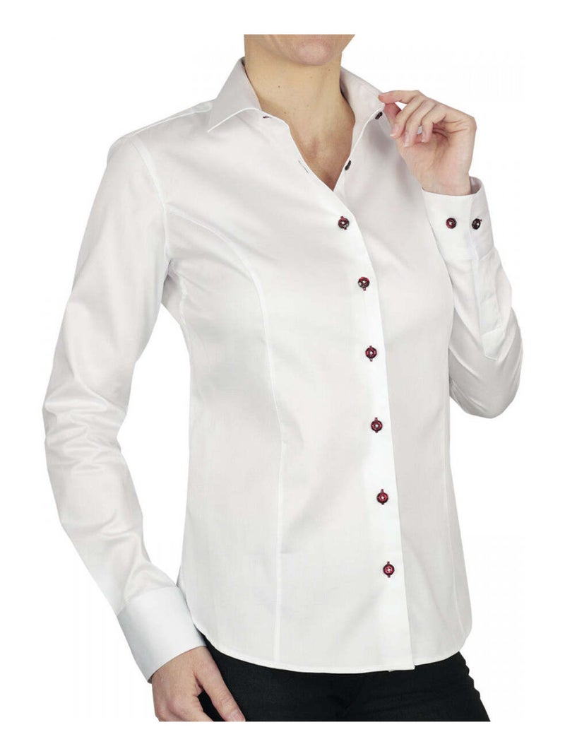 Chemise femme blanche coupe cintrée CITY Andrew Mac Allister Blanc , Bordeaux , 46 Blanc Bordeaux - Kiabi