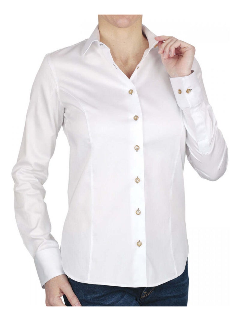 Chemise femme blanche coupe cintrée CITY Andrew Mac Allister Blanc , Bordeaux , 46 Blanc Bordeaux - Kiabi
