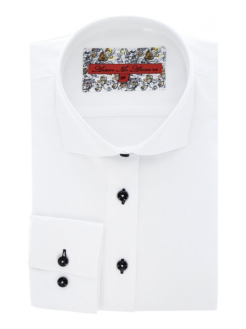Chemise femme blanche coupe cintrée CITY Andrew Mac Allister Blanc Noir - Kiabi