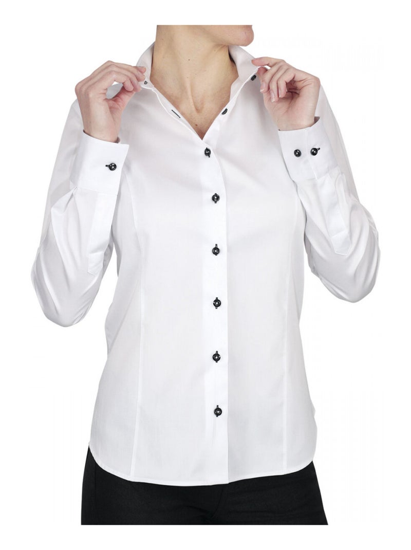 Chemise femme blanche coupe cintrée CITY Andrew Mac Allister Blanc Noir - Kiabi