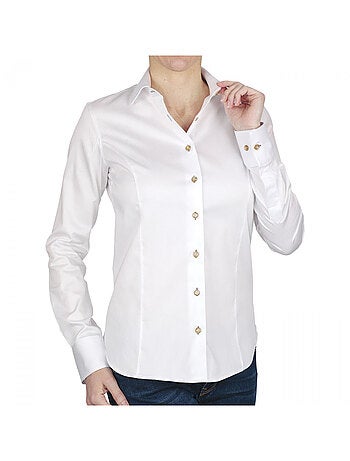 Chemise femme blanche coupe cintrée CITY Andrew Mac Allister Blanc , Noir , 36