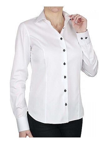 Chemise femme blanche coupe cintrée CITY Andrew Mac Allister Blanc , Noir , 36