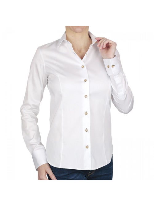 Chemise femme blanche coupe cintrée CITY Andrew Mac Allister Blanc , Rouge , 40 - Kiabi
