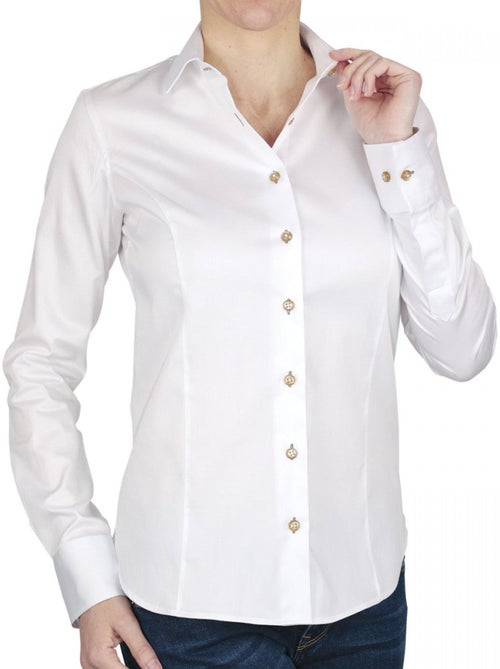 Chemise femme blanche coupe cintrée CITY Andrew Mac Allister Blanc , Rouge , 44 - Kiabi Chemise femme blanche coupe cintrée CITY Andrew Mac Allister Blanc , Rouge , 44 - Kiabi