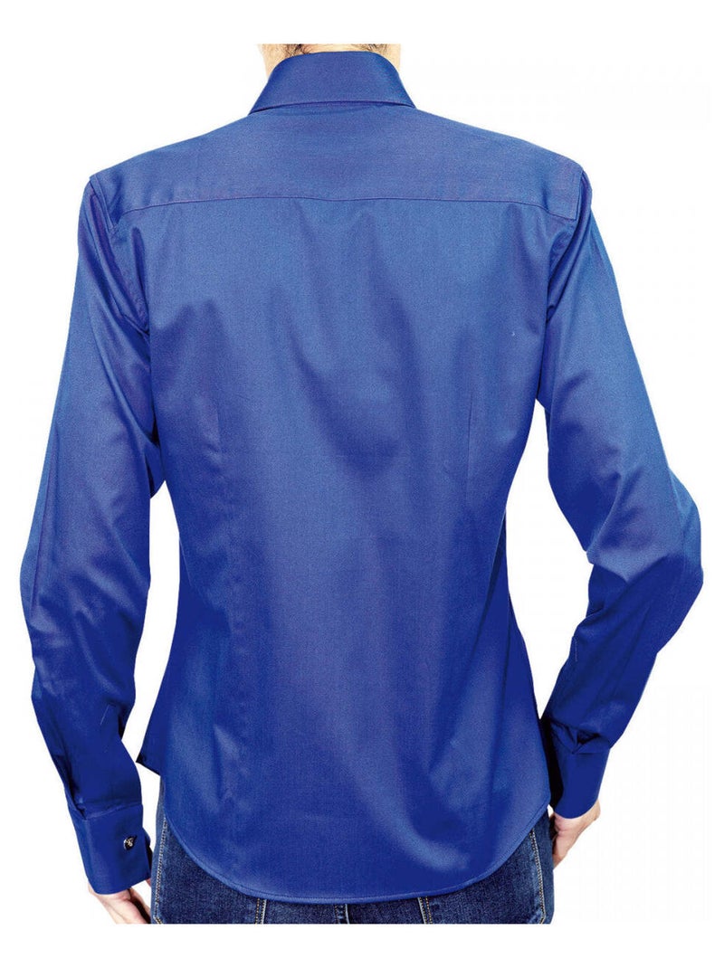 Chemise femme bouton metal coupe cintrée NEW WEAVE Andrew Mac Allister Bleu , 40 Bleu - Kiabi