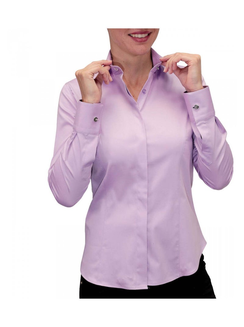 Chemise femme bouton metal coupe cintrée NEW WEAVE Andrew Mac Allister Bleu , 40 Bleu - Kiabi