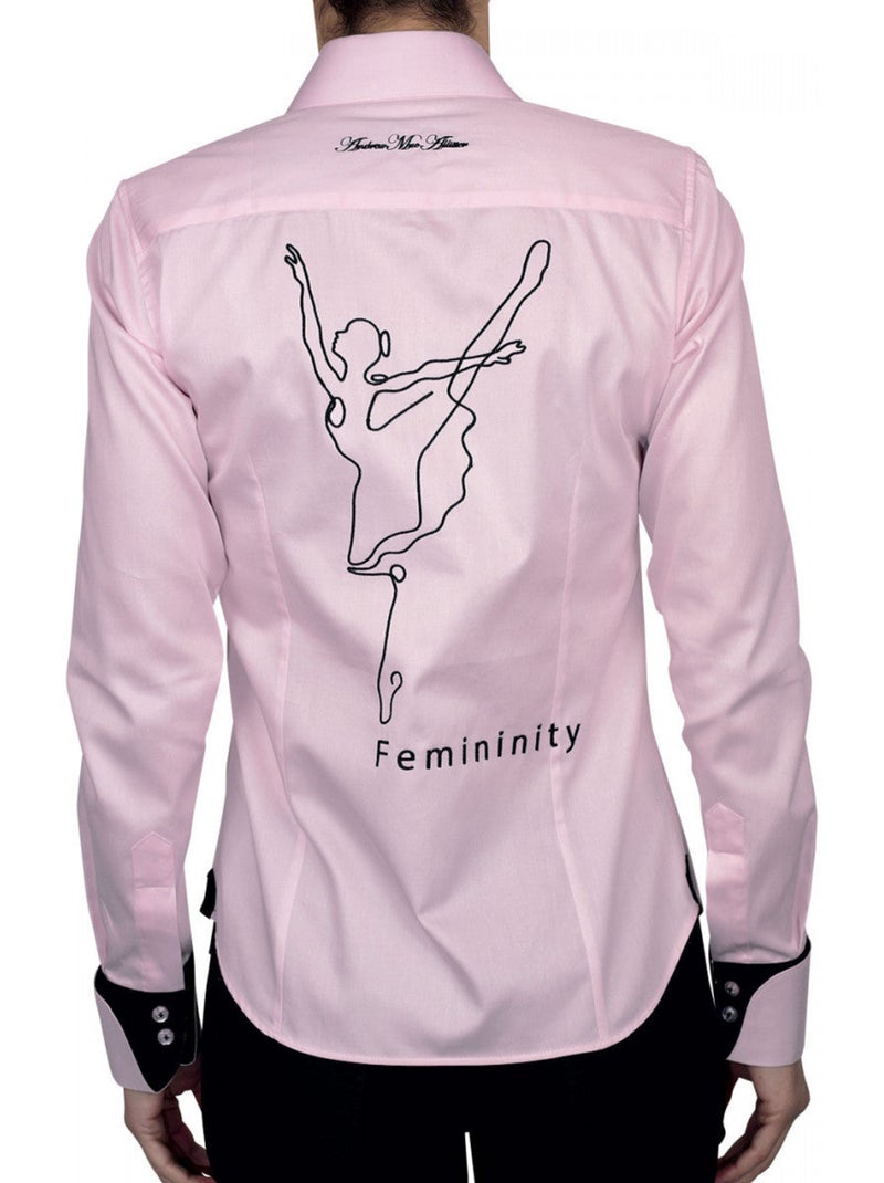 Chemise femme brodée coupe cintrée FEMINITY Andrew Mac Allister Rose , 36 Rose - Kiabi