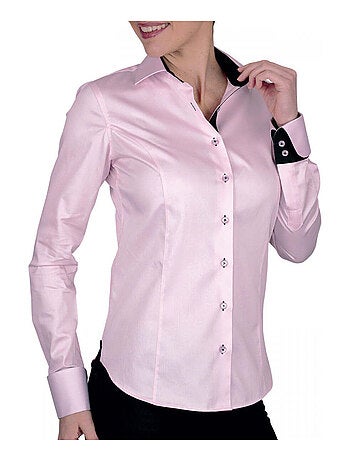 Chemise femme brodée coupe cintrée FEMINITY Andrew Mac Allister Rose , 38