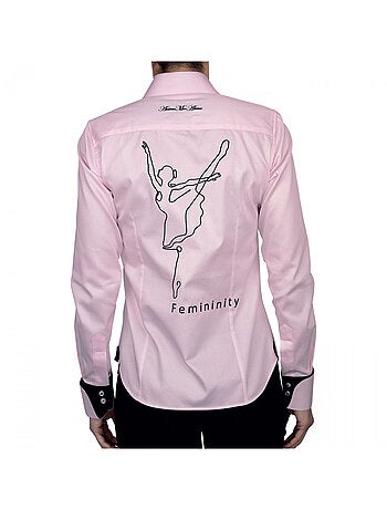 Chemise femme brodée coupe cintrée FEMINITY Andrew Mac Allister Rose , 38