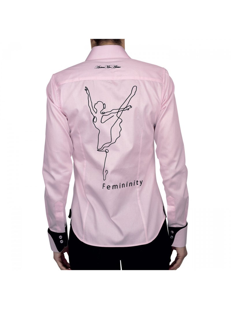 Chemise femme brodée coupe cintrée FEMINITY Andrew Mac Allister Rose , 38 Rose - Kiabi