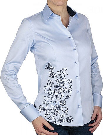 Chemise femme brodée coupe cintrée LOVETWO Andrew Mac Allister