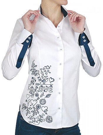 Chemise femme brodée coupe cintrée LOVETWO Andrew Mac Allister