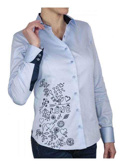 Chemise femme brodée coupe cintrée LOVE Andrew Mac Allister - Kiabi