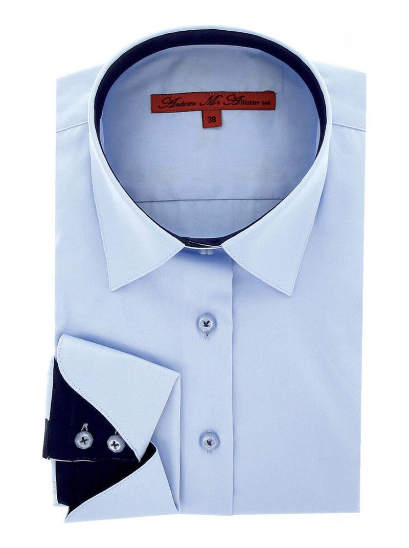 Chemise femme brodée coupe cintrée LOVE Andrew Mac Allister Bleu - Kiabi