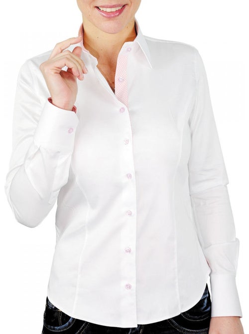 Chemise femme brodée coupe cintrée loveblanc andrew mac allister - Kiabi Chemise femme brodée coupe cintrée loveblanc andrew mac allister - Kiabi
