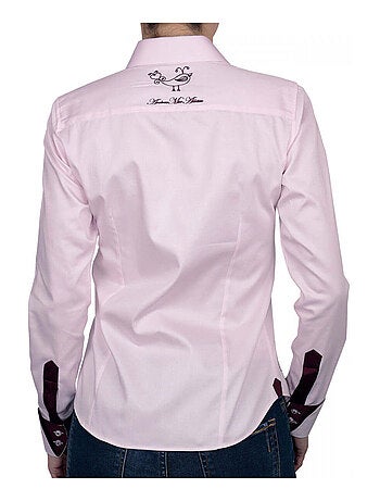Chemise femme brodée coupe cintrée LOVETWO Andrew Mac Allister Rose , 34
