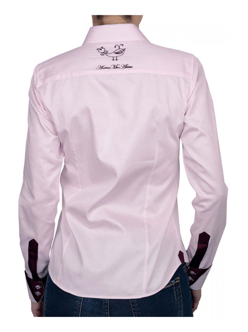 Chemise femme brodée coupe cintrée LOVETWO Andrew Mac Allister Rose , 34 Rose - Kiabi