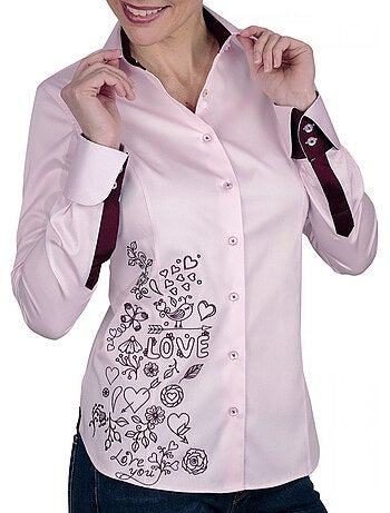 Chemise femme brodée coupe cintrée LOVETWO Andrew Mac Allister