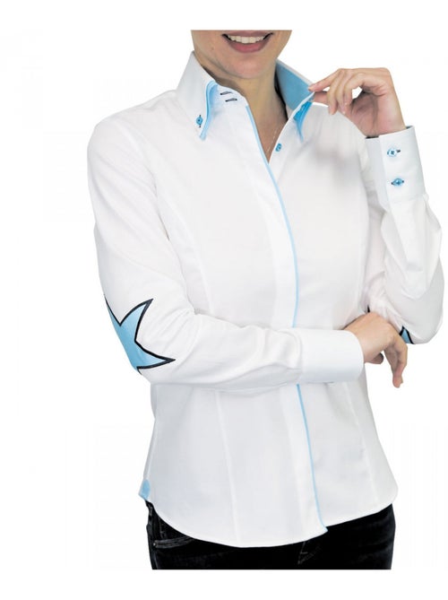 Chemise femme brodée coupe cintrée STARDUST Andrew Mac Allister Blanc , 42 - Kiabi