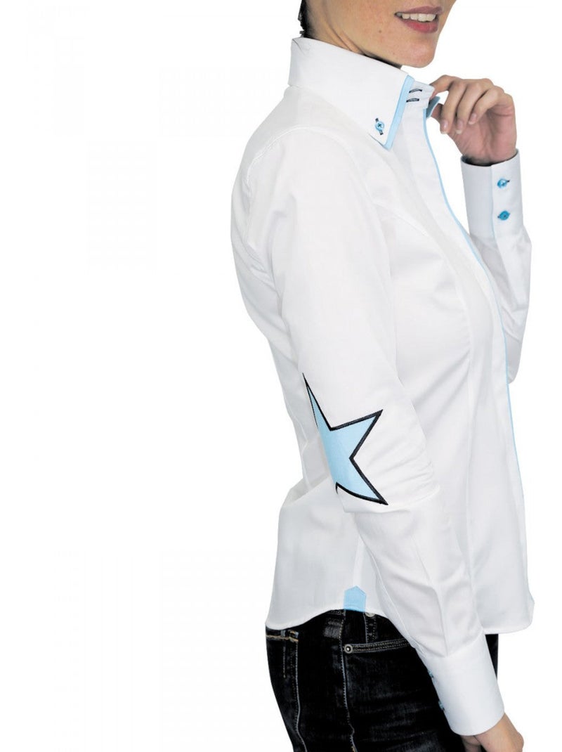 Chemise femme brodée coupe cintrée STARDUST Andrew Mac Allister Blanc , 42 Blanc - Kiabi