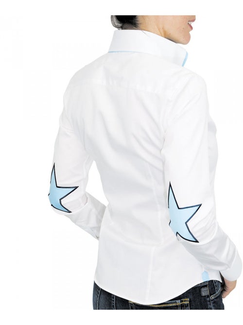 Chemise femme brodée coupe cintrée STARDUST Andrew Mac Allister Blanc , 42 - Kiabi