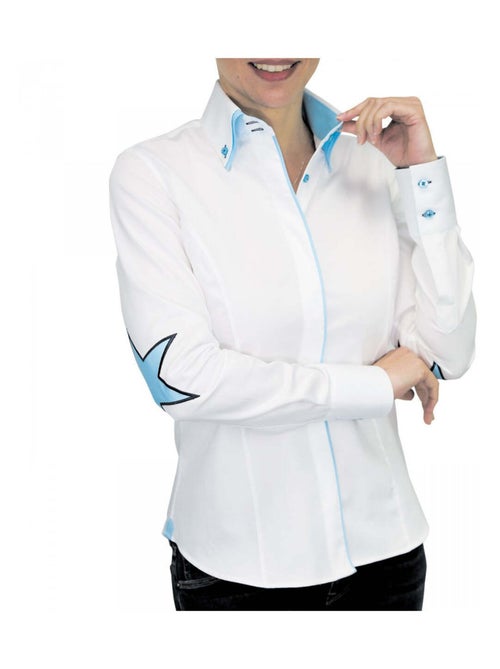 Chemise femme brodée coupe cintrée STARDUST Andrew Mac Allister Blanc , 42 - Kiabi