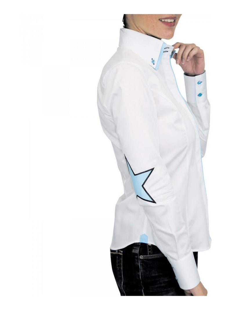 Chemise femme brodée coupe cintrée STARDUST Andrew Mac Allister Blanc - Kiabi