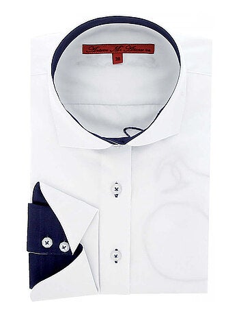 Chemise femme brodée coupe cintrée UBIQUITY Andrew Mac Allister Bleu , 38