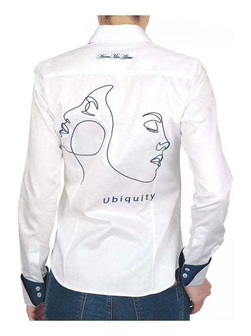 Chemise femme brodée coupe cintrée UBIQUITY Andrew Mac Allister Blanc , 34 - Kiabi