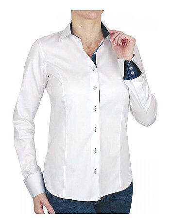 Chemise femme brodée coupe cintrée WITCH 3.0 Andrew Mac Allister Blanc , Noir , 40