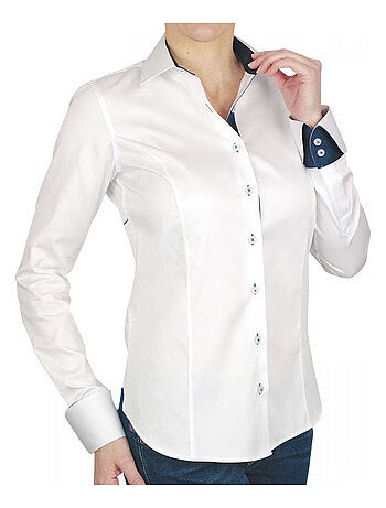 Chemise femme brodée coupe cintrée WITCH 3.0 Andrew Mac Allister Blanc , Noir , 40