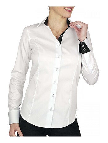Chemise femme brodée coupe cintrée WITCH 3.0 Andrew Mac Allister Blanc , Noir , 40