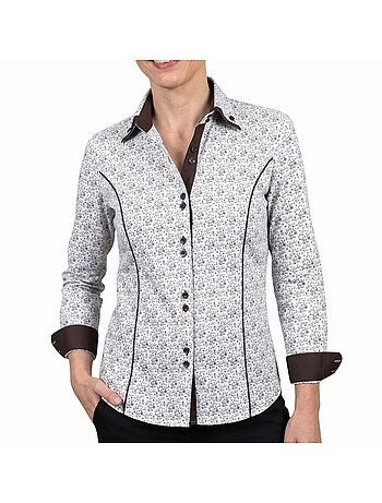 Chemise femme cintrée double col tissu imprimé emmy andrew mc allister