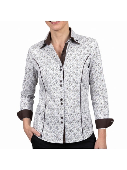 Chemise femme cintrée double col tissu imprimé emmy andrew mc allister - Kiabi Chemise femme cintrée double col tissu imprimé emmy andrew mc allister - Kiabi