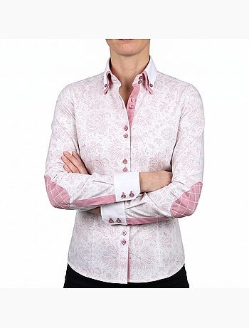 Chemise femme cintrée double col tissu imprimé laura andrew mc allister