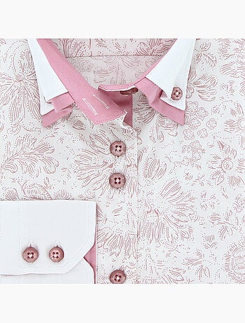 Chemise femme cintrée double col tissu imprimé laura andrew mc allister
