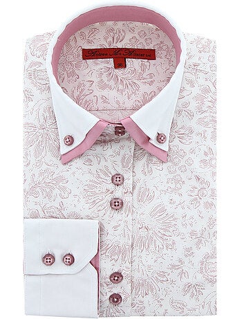 Chemise femme cintrée double col tissu imprimé laura andrew mc allister