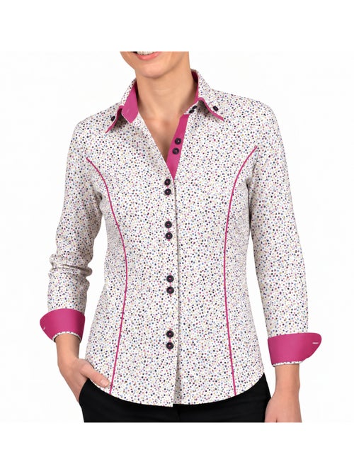 Chemise femme cintrée double col tissu imprimé rommy2 andrew mc allister - Kiabi Chemise femme cintrée double col tissu imprimé rommy2 andrew mc allister - Kiabi