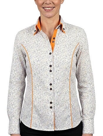 Chemise femme cintrée double col tissu imprimé ROMY Andrew Mc Allister