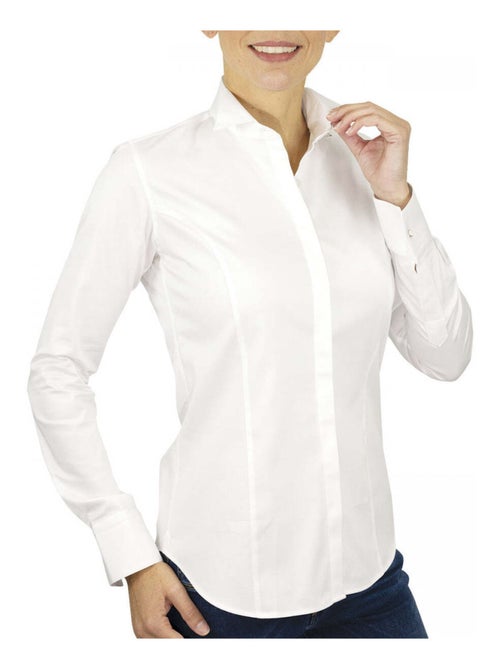 Chemise femme col cassé coupe cintrée COL CASSE Andrew Mac Allister Blanc , 40 - Kiabi