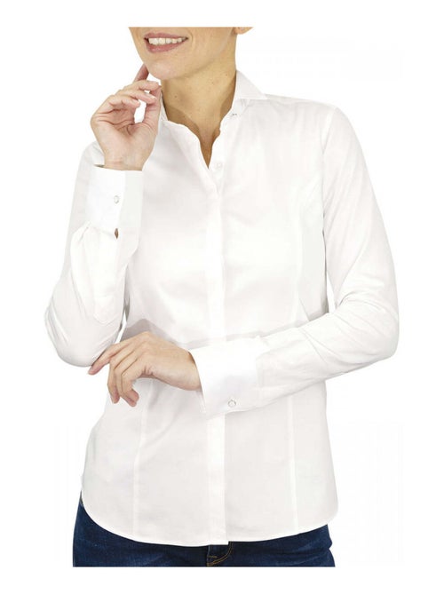 Chemise femme col cassé coupe cintrée COL CASSE Andrew Mac Allister Blanc , 40 - Kiabi