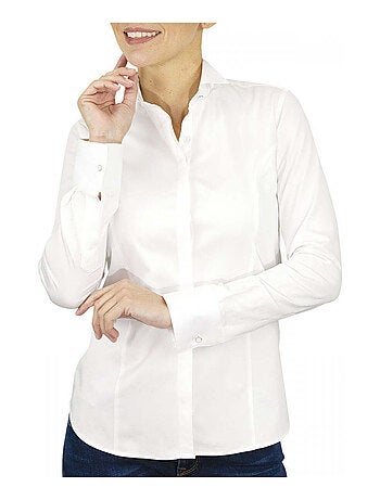 Chemise femme col cassé coupe cintrée COL CASSE Andrew Mac Allister Blanc , 42