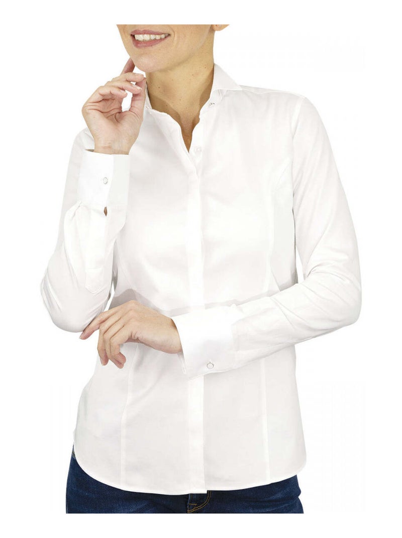 Chemise femme col cassé coupe cintrée COL CASSE Andrew Mac Allister Blanc - Kiabi