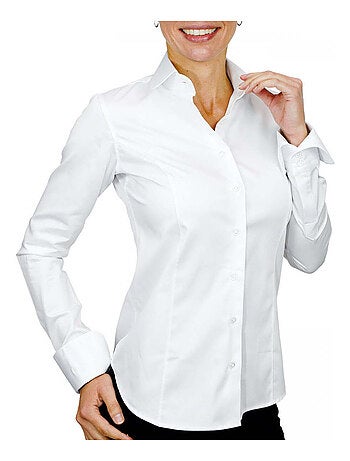 Chemise femme col claudine coupe cintrée SEATTLE Andrew Mac Allister Blanc , 44