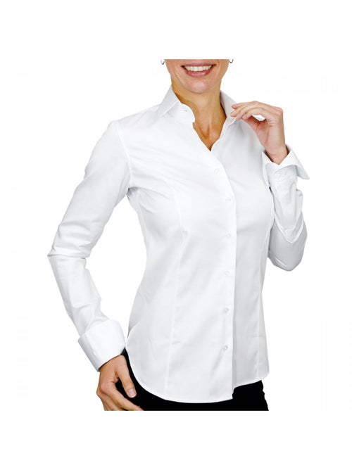 Chemise femme col claudine coupe cintrée SEATTLE Andrew Mac Allister Blanc , 44 - Kiabi